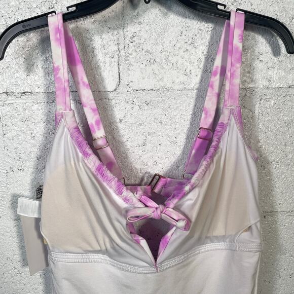 California Sunshine Juniors' Plus Size Tie-Dyed One-Piece Keyhole Swimsuit 0 - Picture 11 of 12